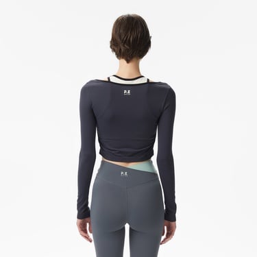  P.E Nation Sutton Cropped Kadın Mavi T-Shirt