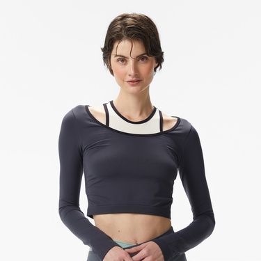  P.E Nation Sutton Cropped Kadın Mavi T-Shirt