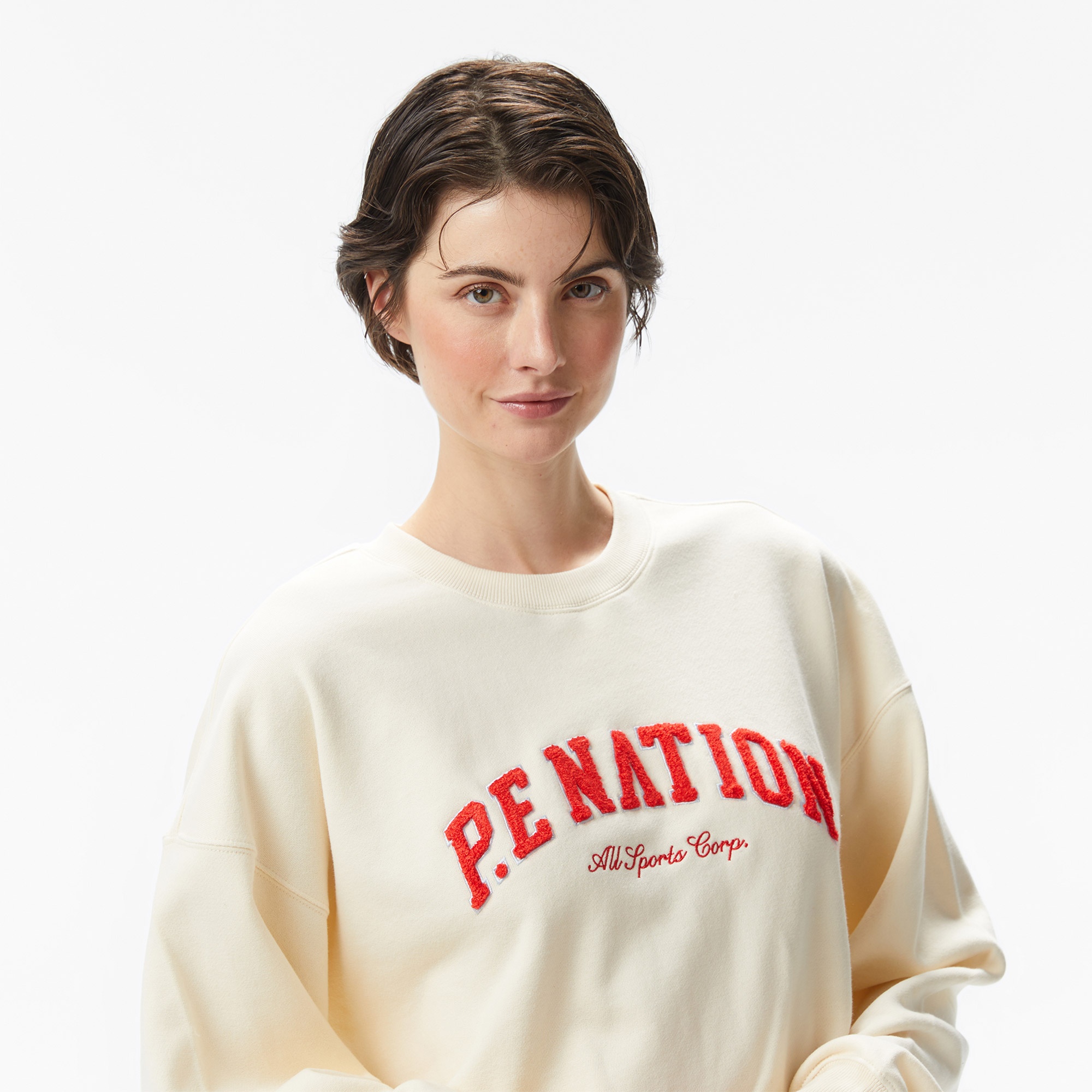 P.E Nation Heritage Kadın Krem Rengi Sweatshirt