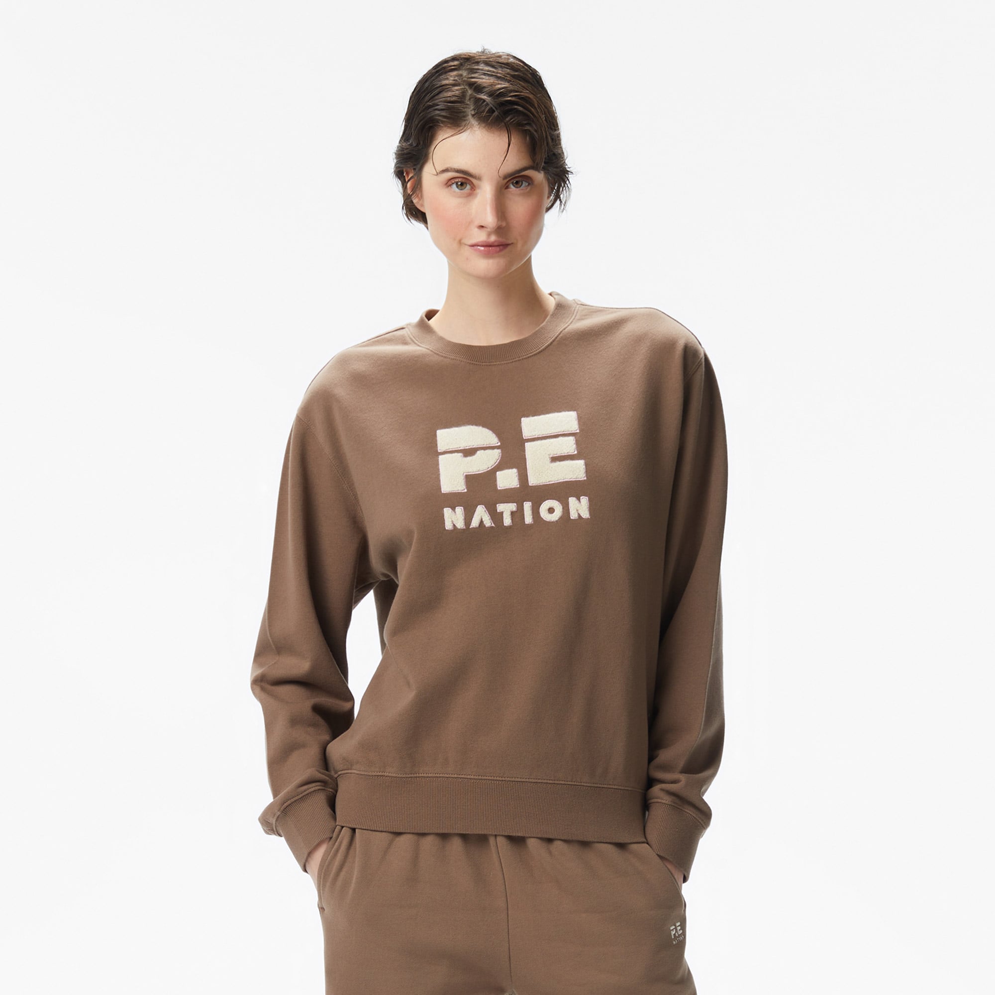  P.E Nation Heads Up 2 Kadın Kahverengi Sweatshirt