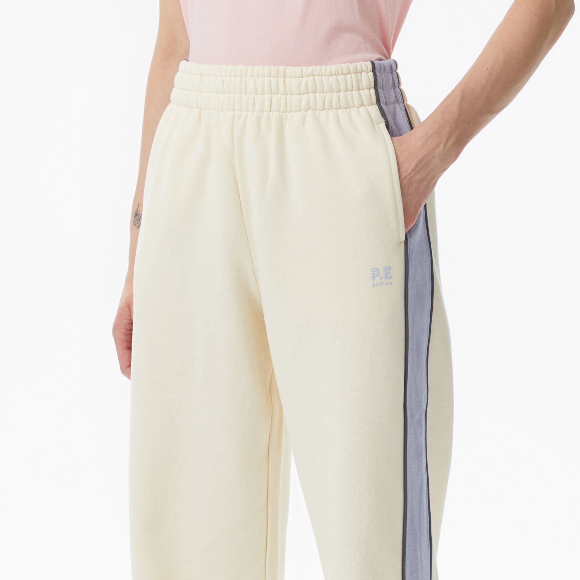 P.E Nation Align Kadın Beyaz Krem Rengi Pantolon