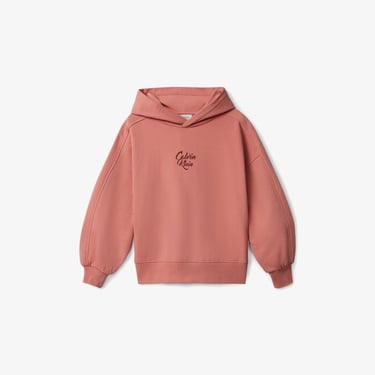  Calvin Klein Script Logo Graphic Terry Çocuk Pembe Sweatshirt