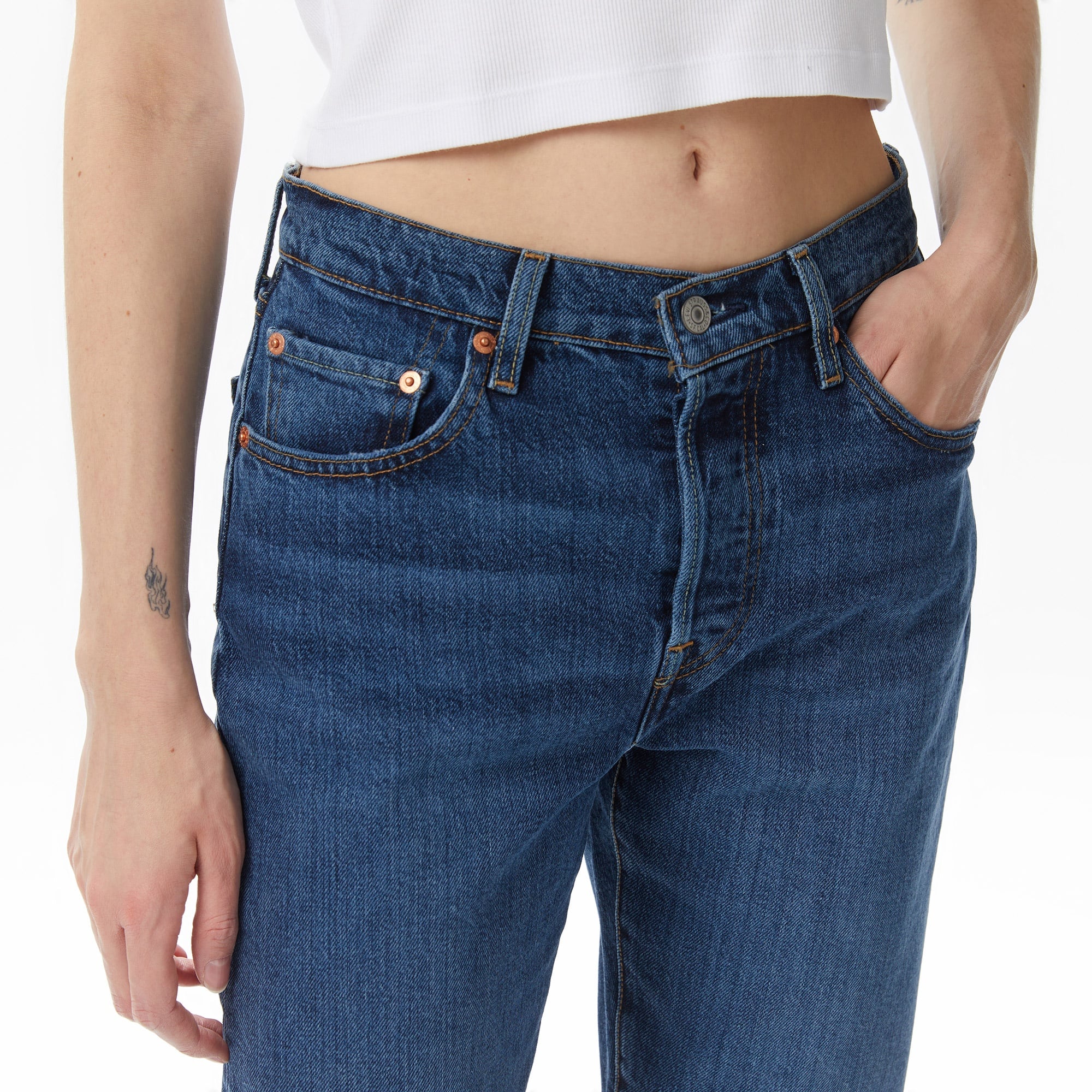 Levi's 501 Crop Local Salsa Kadın Koyu Mavi Jean
