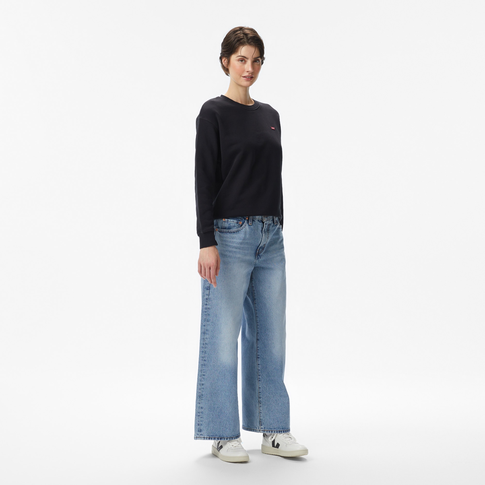 Levi's Standard Crew Caviar Kadın Siyah Sweatshirt