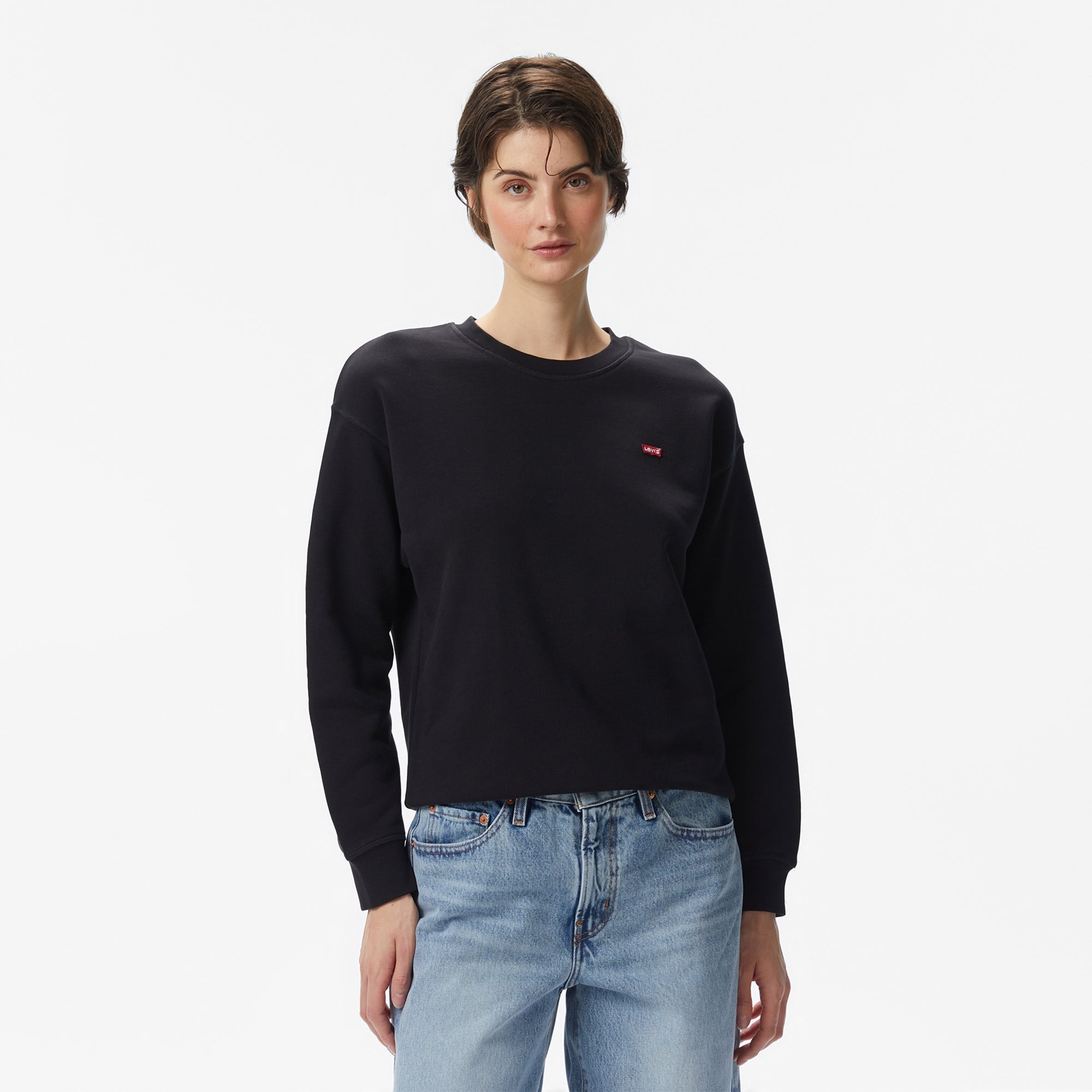 Levi's Standard Crew Caviar Kadın Siyah Sweatshirt