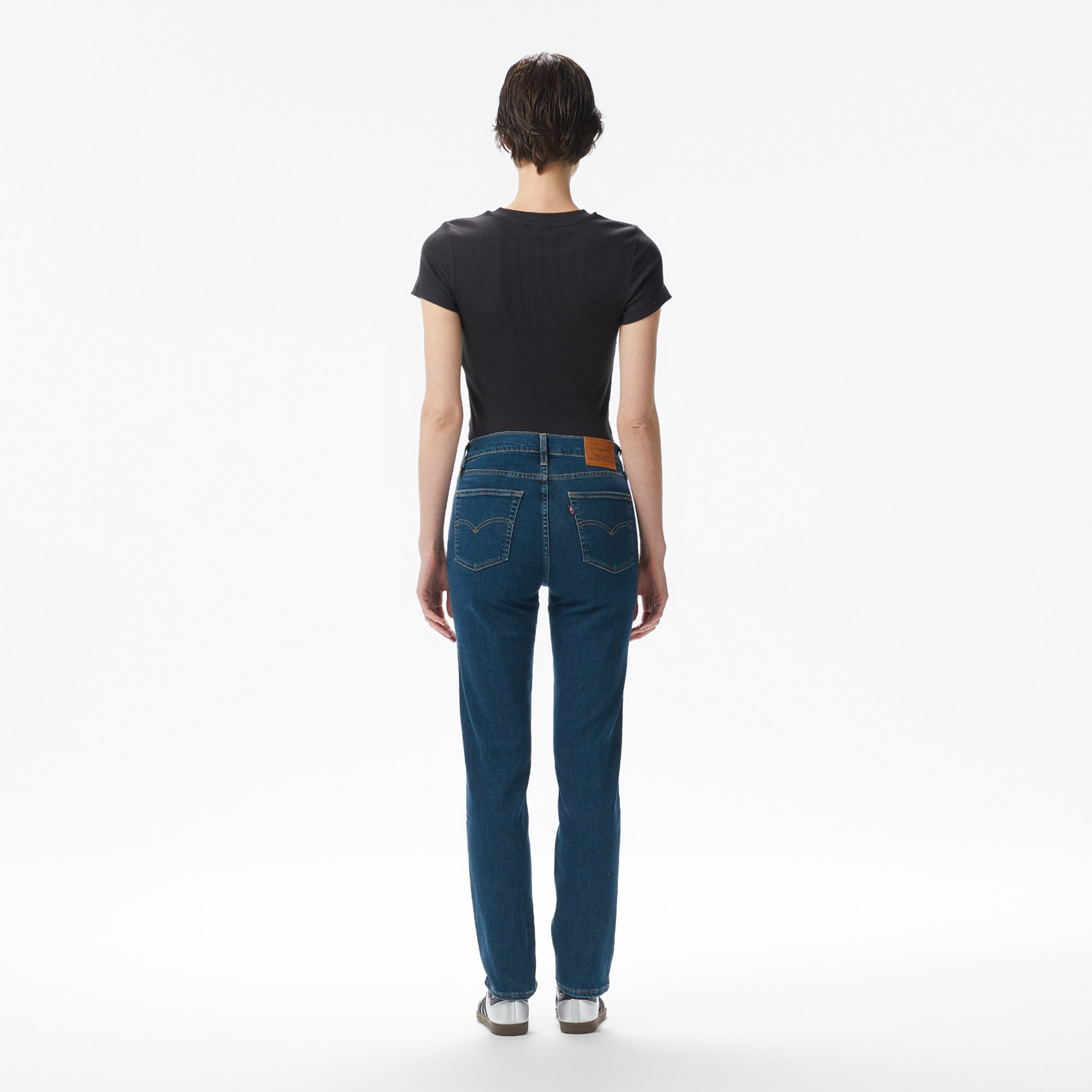 Levi's 724 High Rise Straight Torn Ball Gown Kadın Koyu Mavi Jean