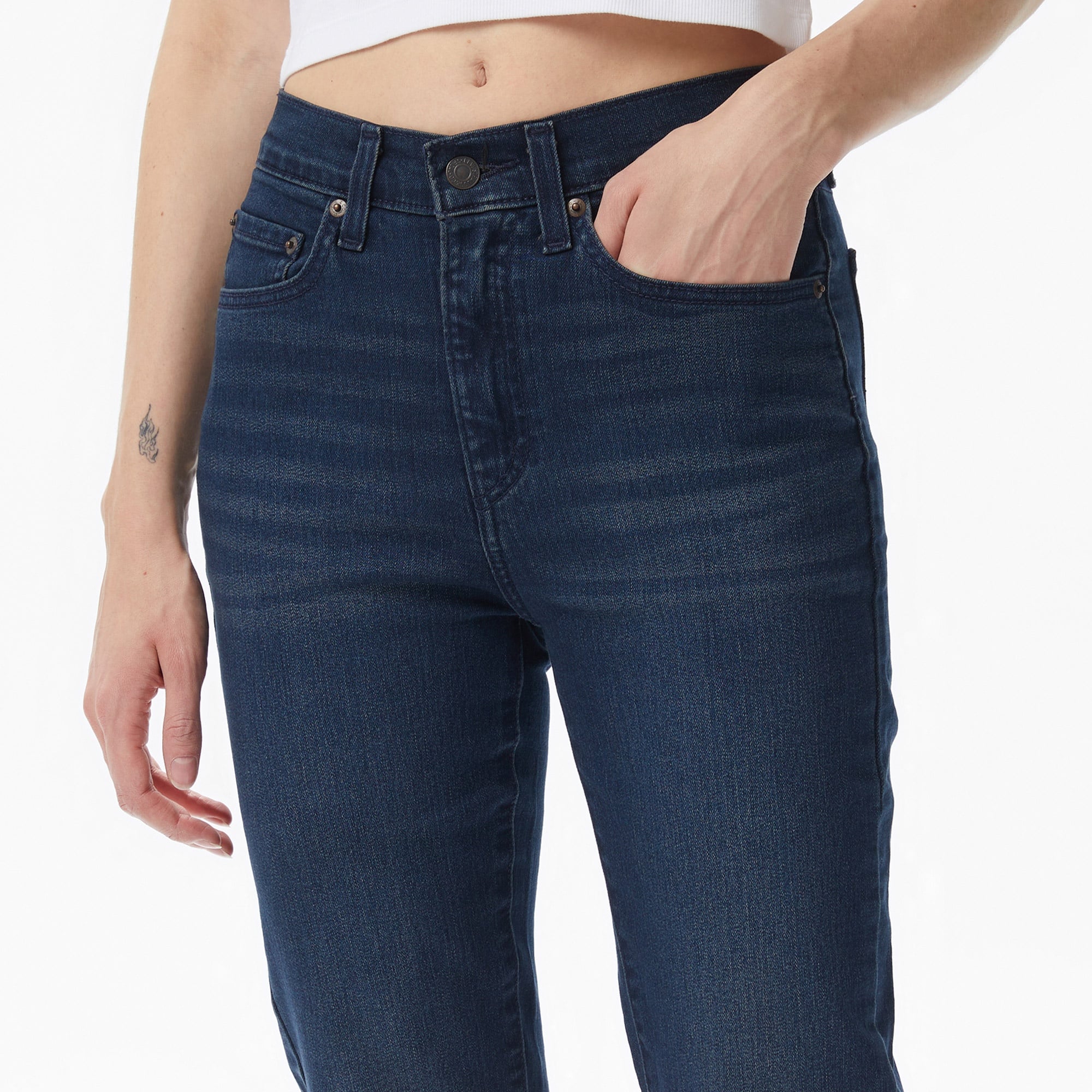 Levi's 724 High Rise Straight Burnt Bridge Kadın Koyu Mavi Jean