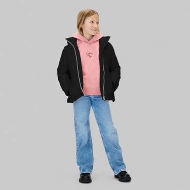  Calvin Klein Classic Belted Çocuk Siyah Mont