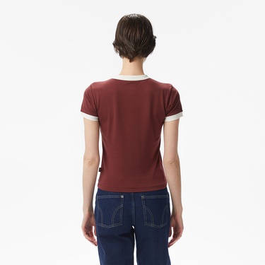  Dickies Slayden Ringer Kadın Kahverengi T-Shirt