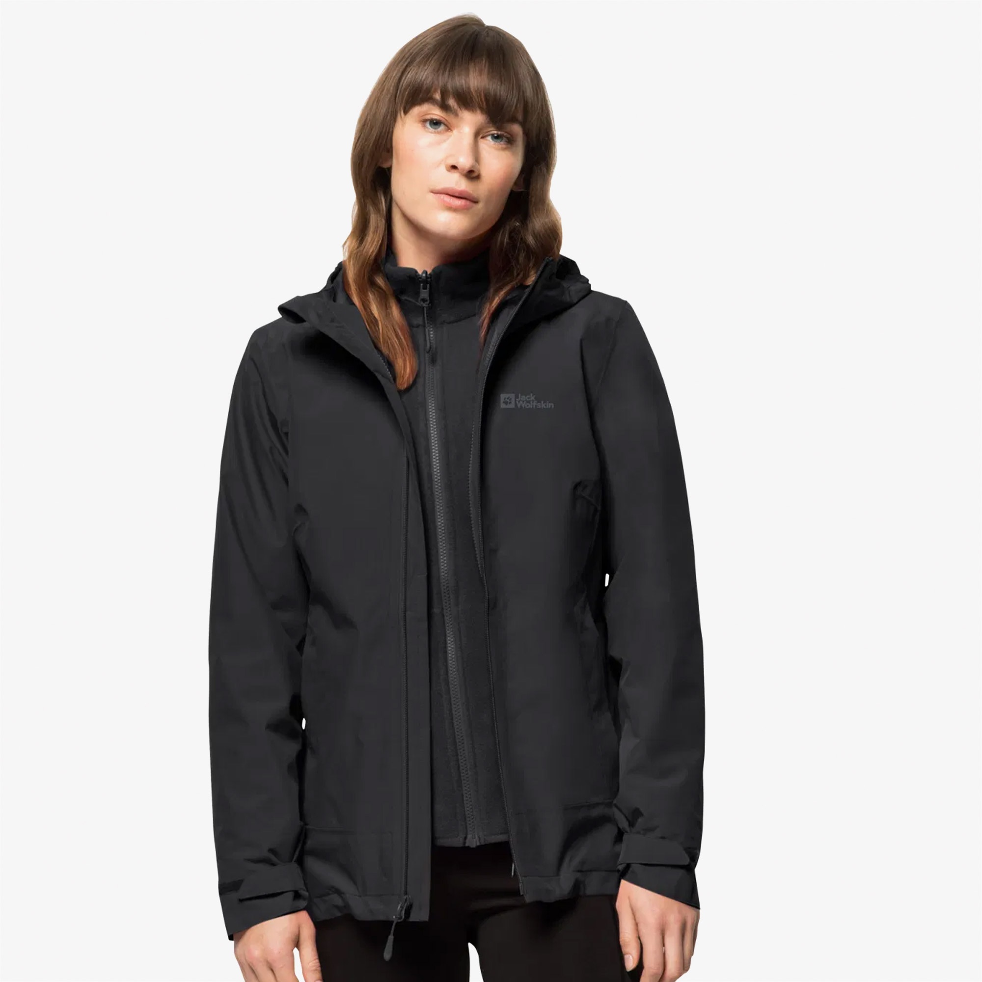 Jack Wolfskin Moonrise 3in1 Kadın Siyah Outdoor Ceket