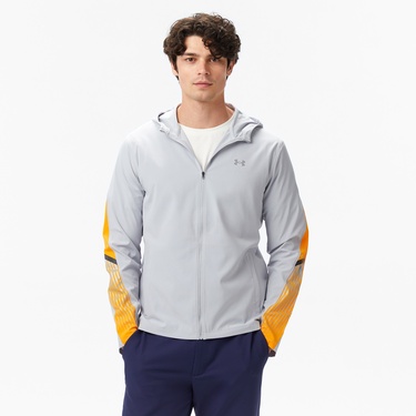  Under Armour Elociti Storm Hooded Erkek Gri Koşu Ceketi