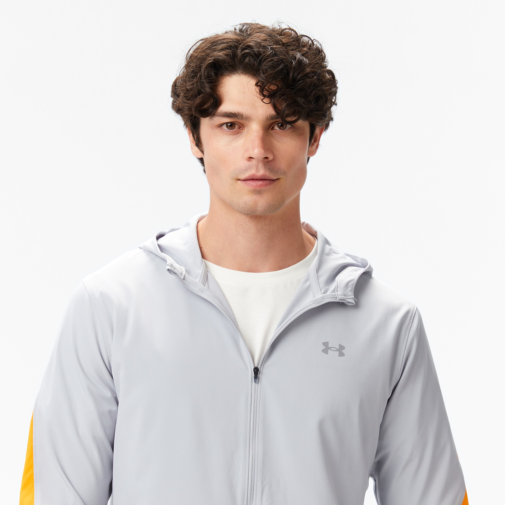 Under Armour Elociti Storm Hooded Erkek Gri Koşu Ceketi