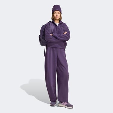  adidas City Tech High Pile Fleece Half Zip Kadın Mor Polar