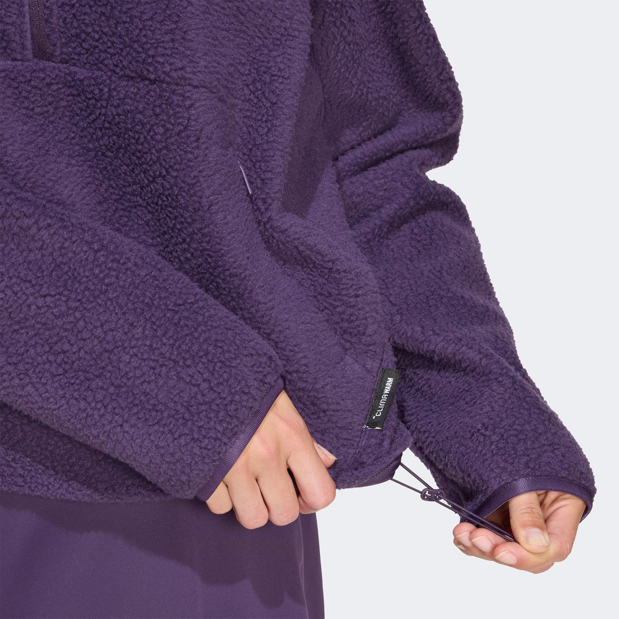 adidas City Tech High Pile Fleece Half Zip Kadın Mor Polar