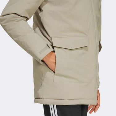  adidas Paveric Climawarm Kürk Erkek Yeşil Outdoor Montu