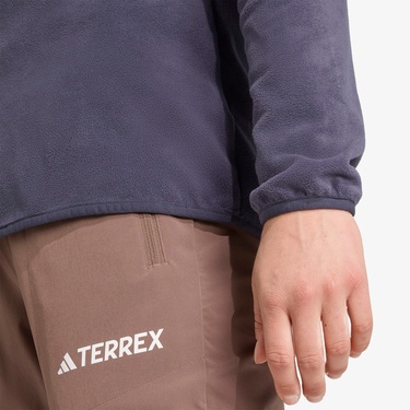  adidas Multi Essentials 1-2 Zip Fleece Kadın Mor Yürüyüş Polar