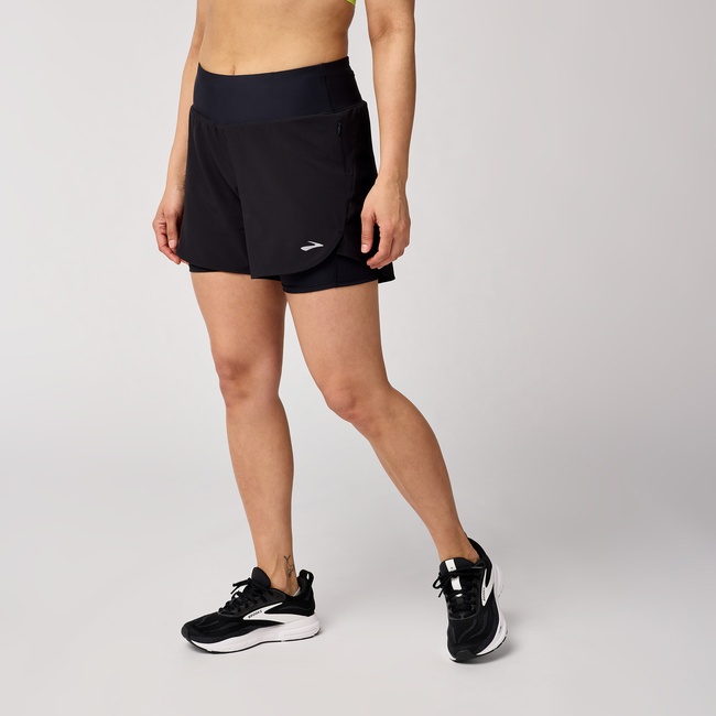  Brooks Chaser 5 2in1 2.0 Kadın Siyah Koşu Şortu