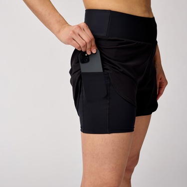  Brooks Chaser 5 2in1 2.0 Kadın Siyah Koşu Şortu