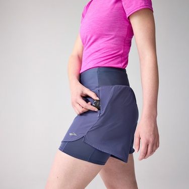  Brooks Chaser 5 2in1 2.0 Kadın Mavi Koşu Şortu