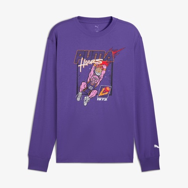  Puma Hoopstel Ls Erkek Mor Basketbol T-Shirt