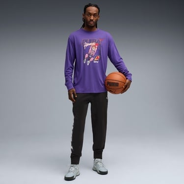  Puma Hoopstel Ls Erkek Mor Basketbol T-Shirt