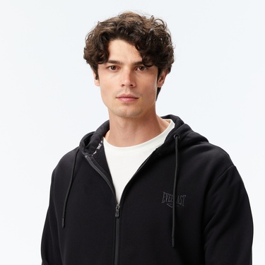  Everlast Ever Essentials Regular Erkek  Siyah Kapüşonlu Full Zip Sweatshirt