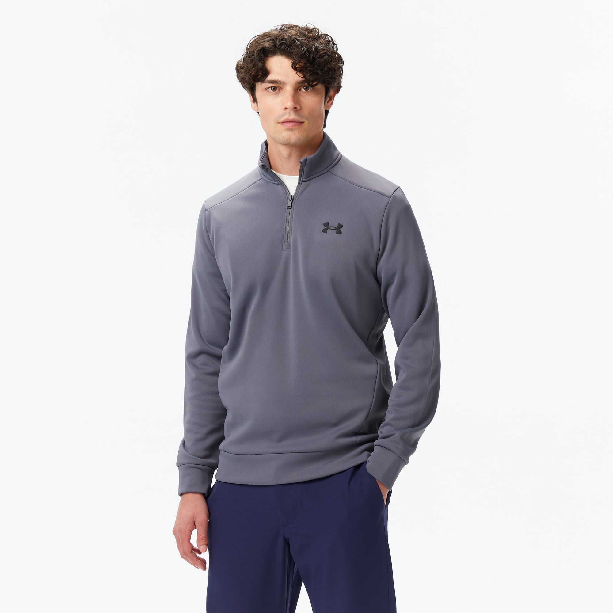  Under Armour Armour Fleece 14 Zip Erkek Gri Sweatshirt