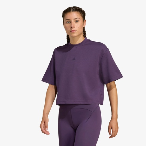  adidas Yoga Motion Petek Örgü Kadın Mor Antrenman T-Shirt