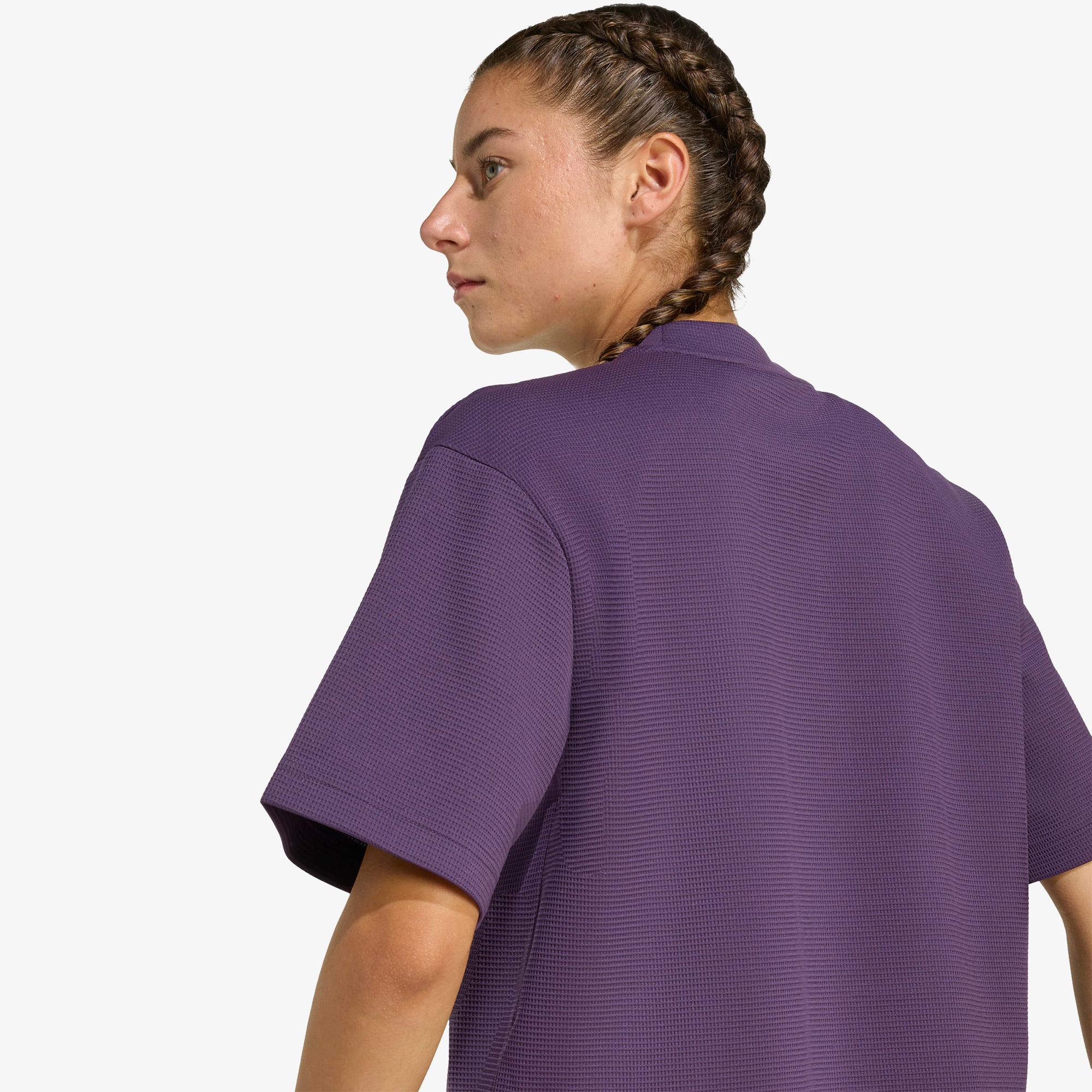 adidas Yoga Motion Petek Örgü Kadın Mor Antrenman T-Shirt