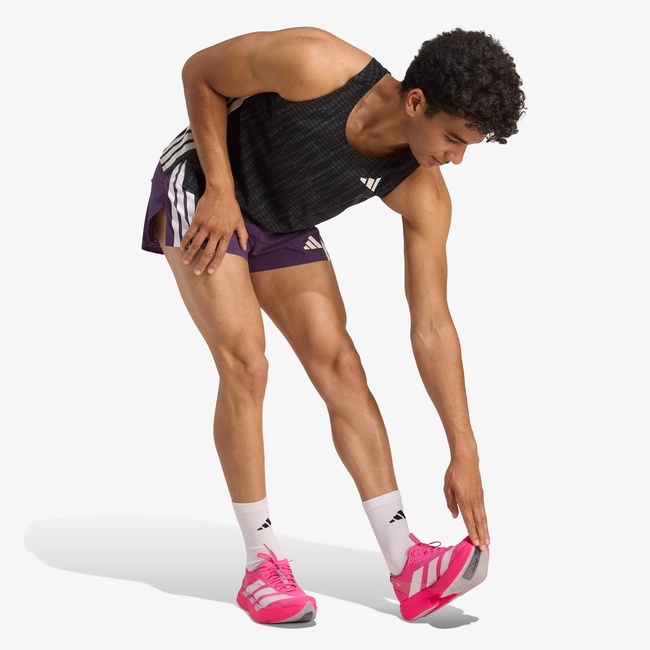  adidas Adizero Running Split Erkek Mor Koşu Şortu