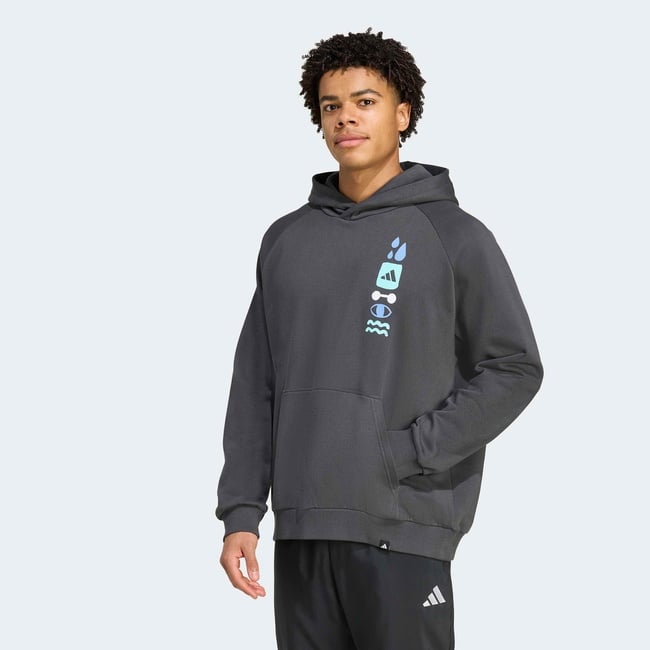  adidas Power Graphic Erkek Gri Antrenman Sweatshirt