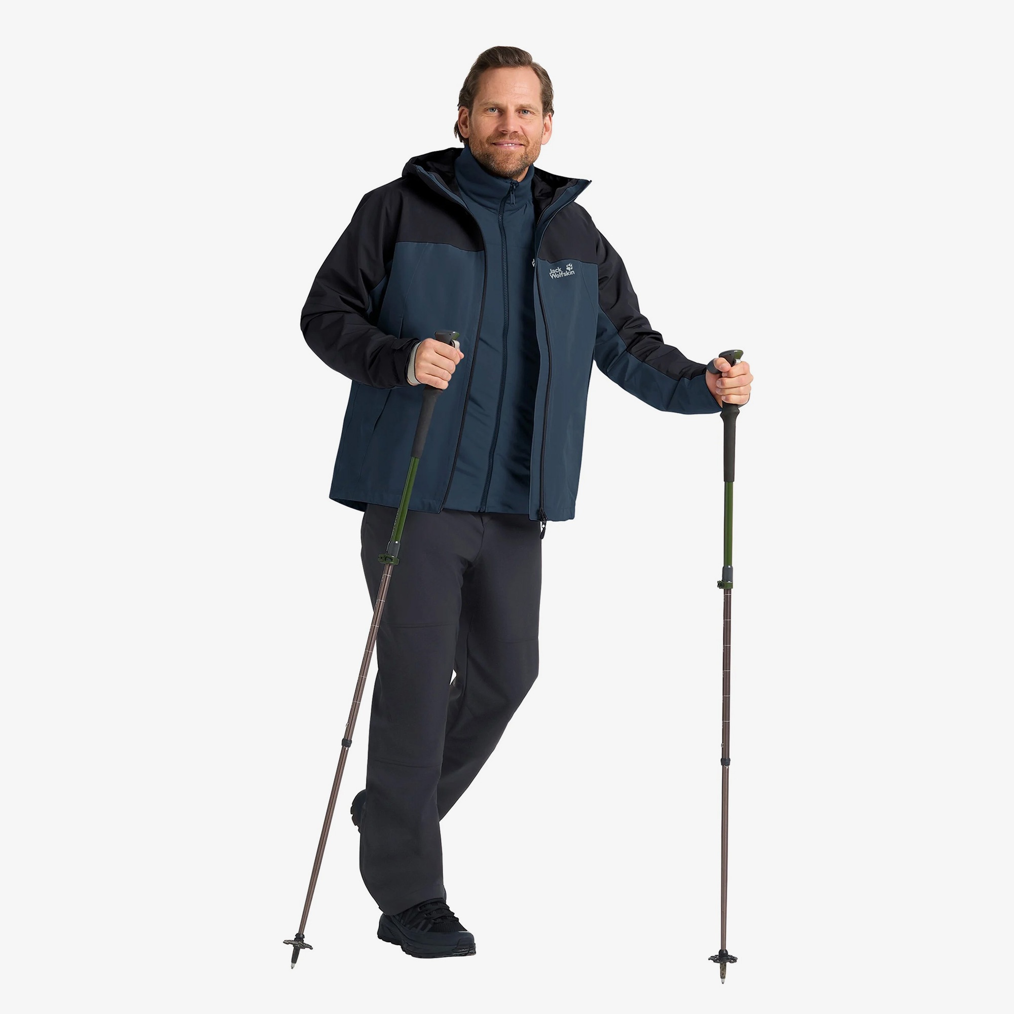 Jack Wolfskin Wild Places 3in1 Erkek Lacivert Outdoor Ceket