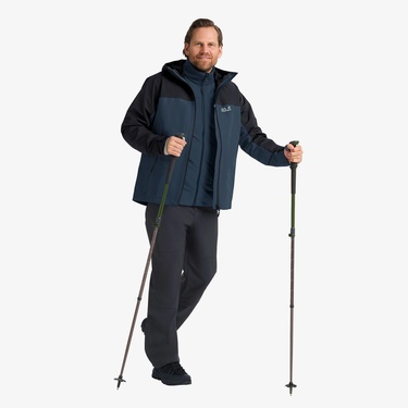  Jack Wolfskin Wild Places 3in1 Erkek Lacivert Outdoor Ceket