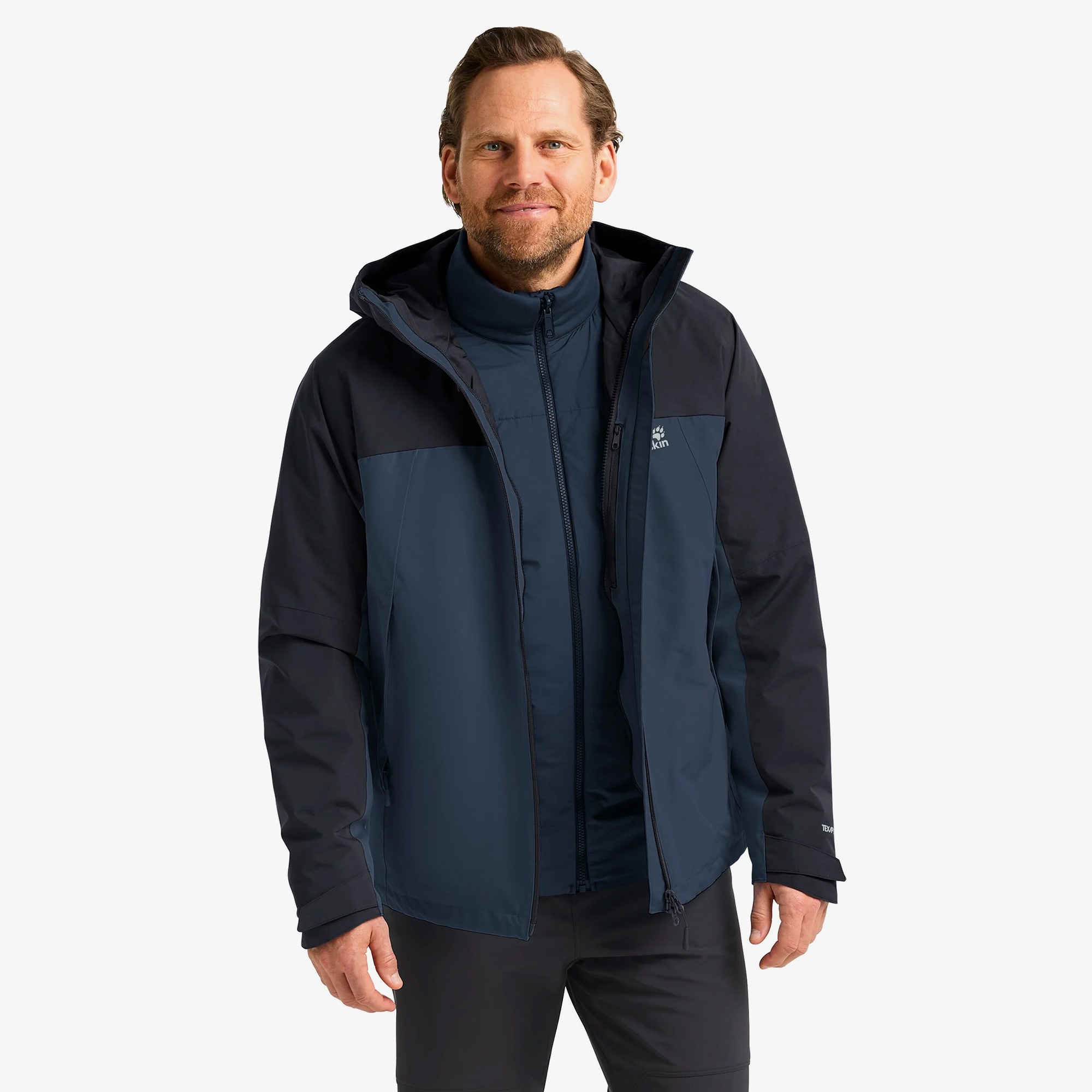 Jack Wolfskin Wild Places 3in1 Erkek Lacivert Outdoor Ceket