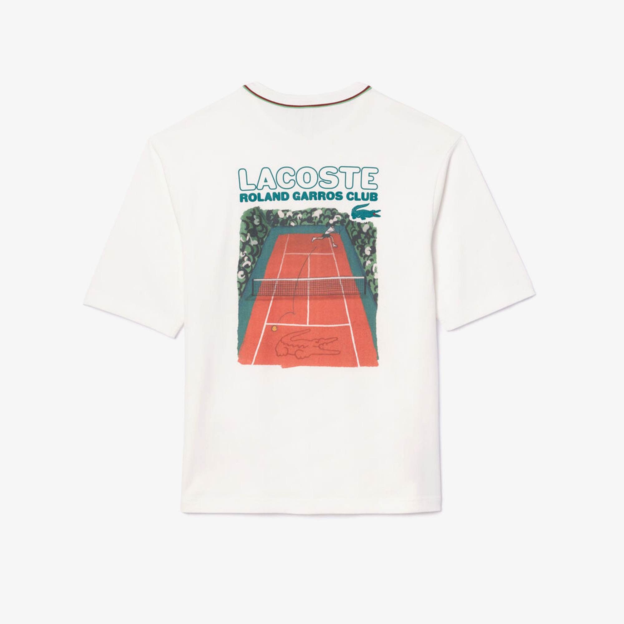 Lacoste Roland-Garros Edition Erkek Beyaz T-Shirt