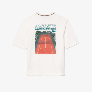 Lacoste Roland-Garros Edition Erkek Beyaz T-Shirt