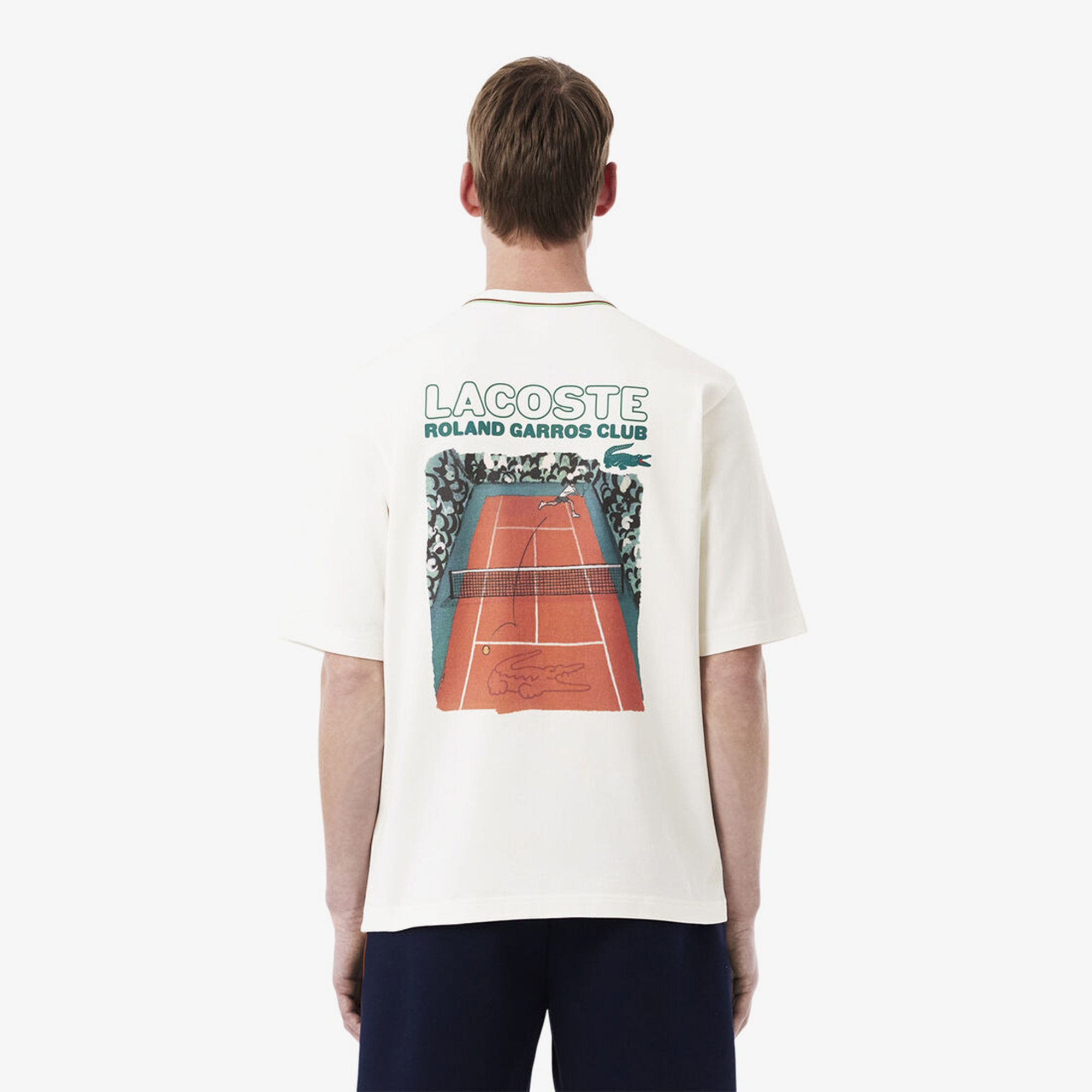 Lacoste Roland-Garros Edition Erkek Beyaz T-Shirt