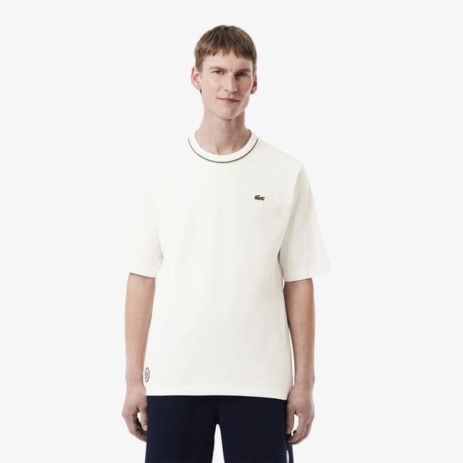  Lacoste Roland-Garros Edition Erkek Beyaz T-Shirt