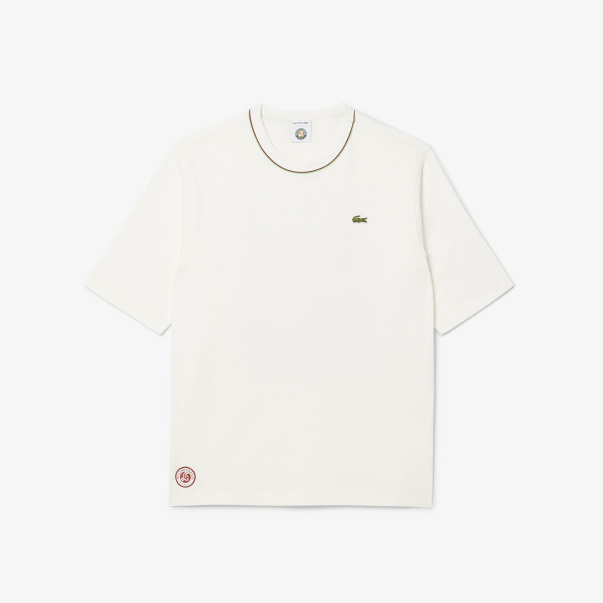 Lacoste Roland-Garros Edition Erkek Beyaz T-Shirt