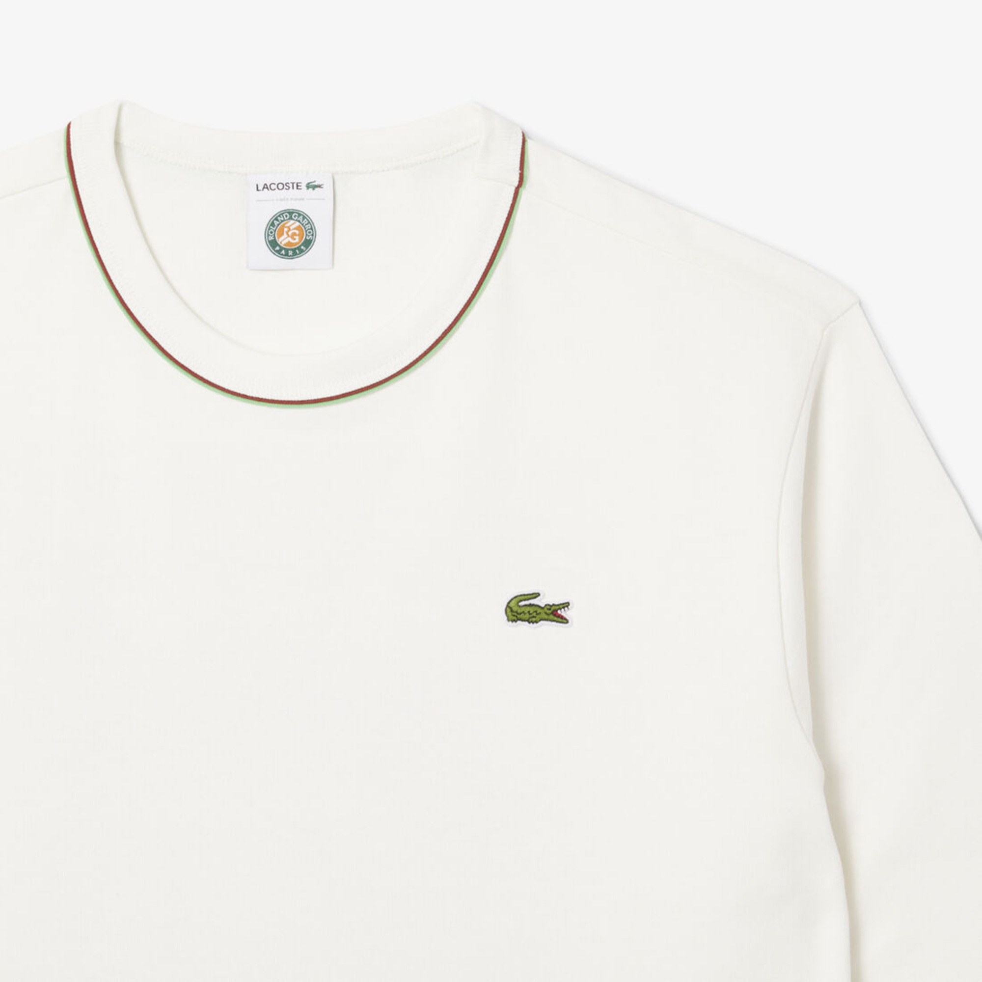 Lacoste Roland-Garros Edition Erkek Beyaz T-Shirt