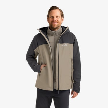  Jack Wolfskin Wild Places 3in1 Erkek Krem Outdoor Ceket