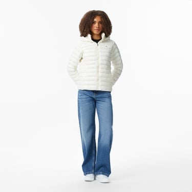  Tommy Hilfiger Padded Slim Kadın Puffer Beyaz Mont