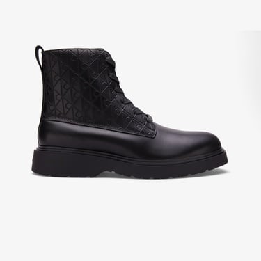  Calvin Klein Combat Essential Lace Up Zip Erkek Siyah Bot