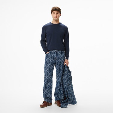  Calvin Klein Supima Cotton Crew Erkek Mavi Triko