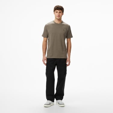  Calvin Klein Smooth Cotton Solid Erkek Gri T-Shirt