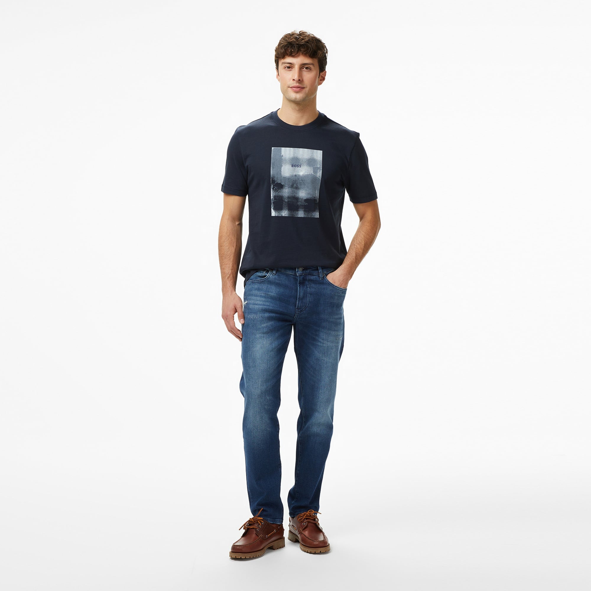 Boss Brokenice Erkek Lacivert T-Shirt