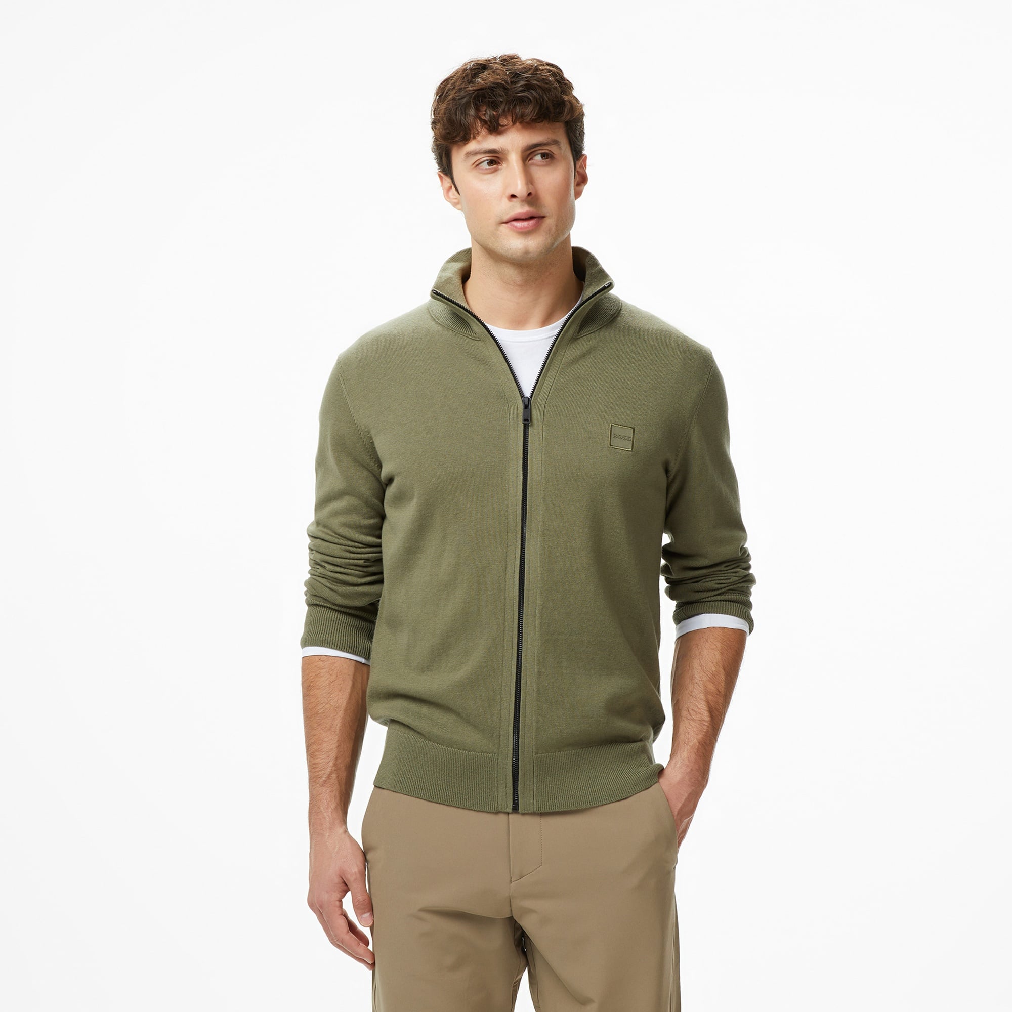 Boss Kanozip Erkek Yeşil Triko