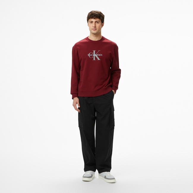  Calvin Klein Cotton Pull On Straight Cargo Erkek Siyah Pantolon