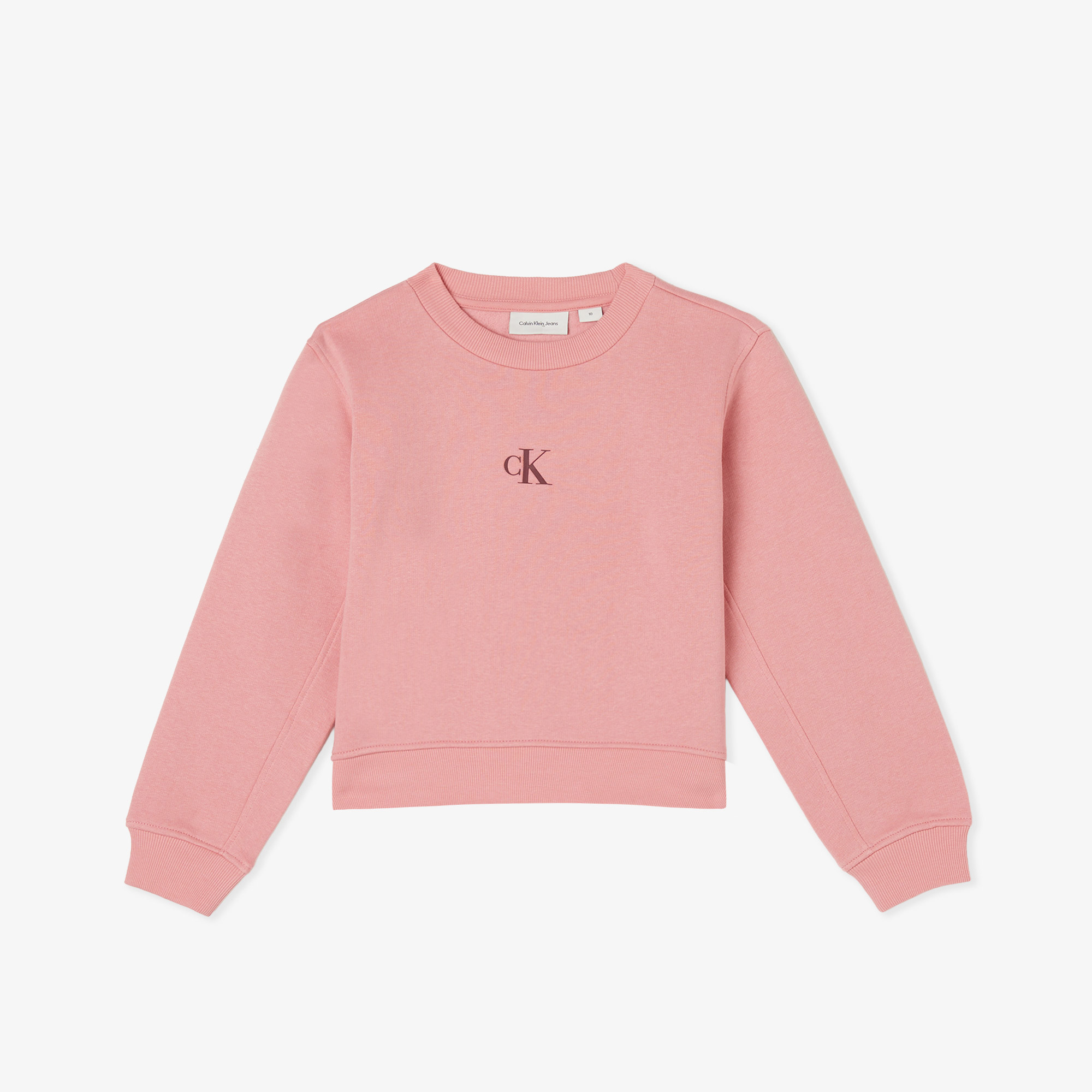  Calvin Klein Logo Fleece Çocuk Pembe Sweatshirt