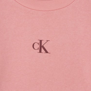  Calvin Klein Logo Fleece Çocuk Pembe Sweatshirt